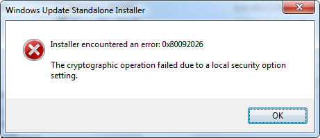 A very uninformative error message.