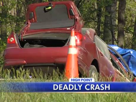Crash pic taken shortly after posting selfie while driving